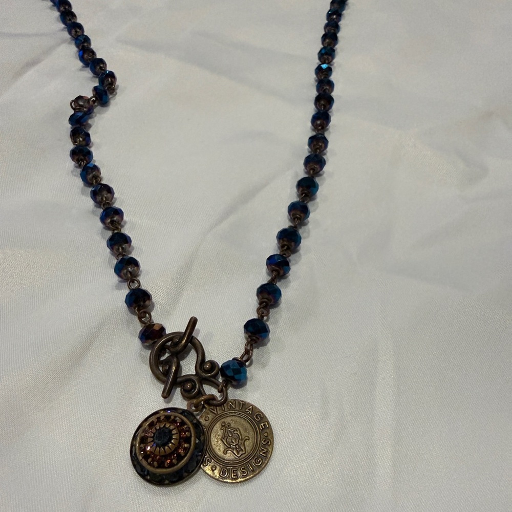 Saint Vintage Blue Beaded Necklace